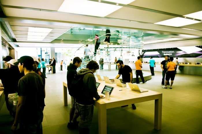 Apple Stores draw so many people into malls, they get a cut on rent