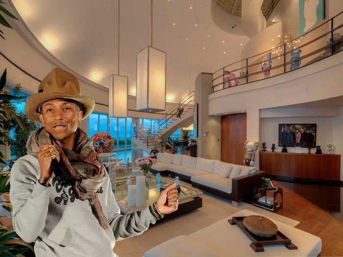 Pharrell Williams' gigantic Miami penthouse is back on the market for a discounted $10.9 million