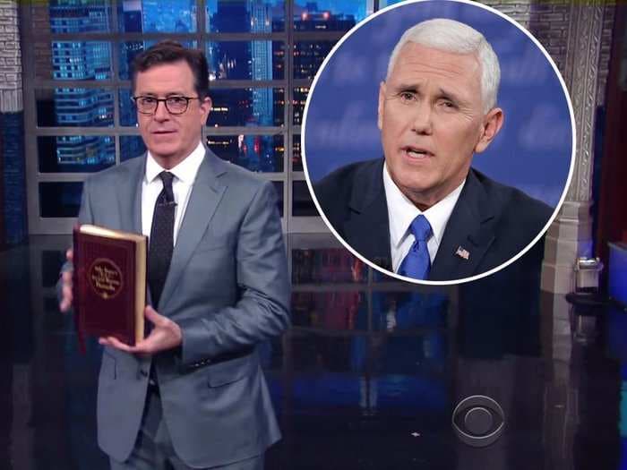 Stephen Colbert calls out Mike Pence for making up an old Russian proverb