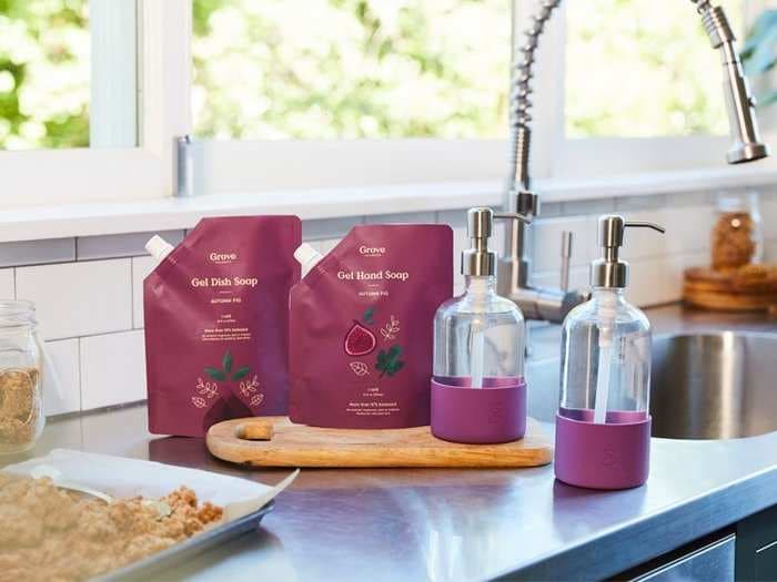 Grove Collaborative makes natural hand soap and dishwashing soap that actually gets me excited to do the dishes