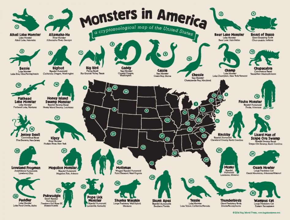 This Map Shows All The Mythical Monsters That Haunt The US - Businessinsider India
