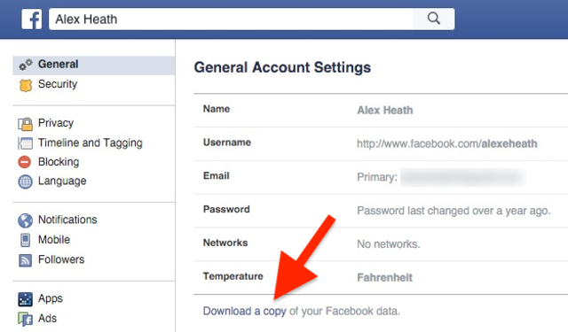 Saying goodbye to Facebook? Download all your data.