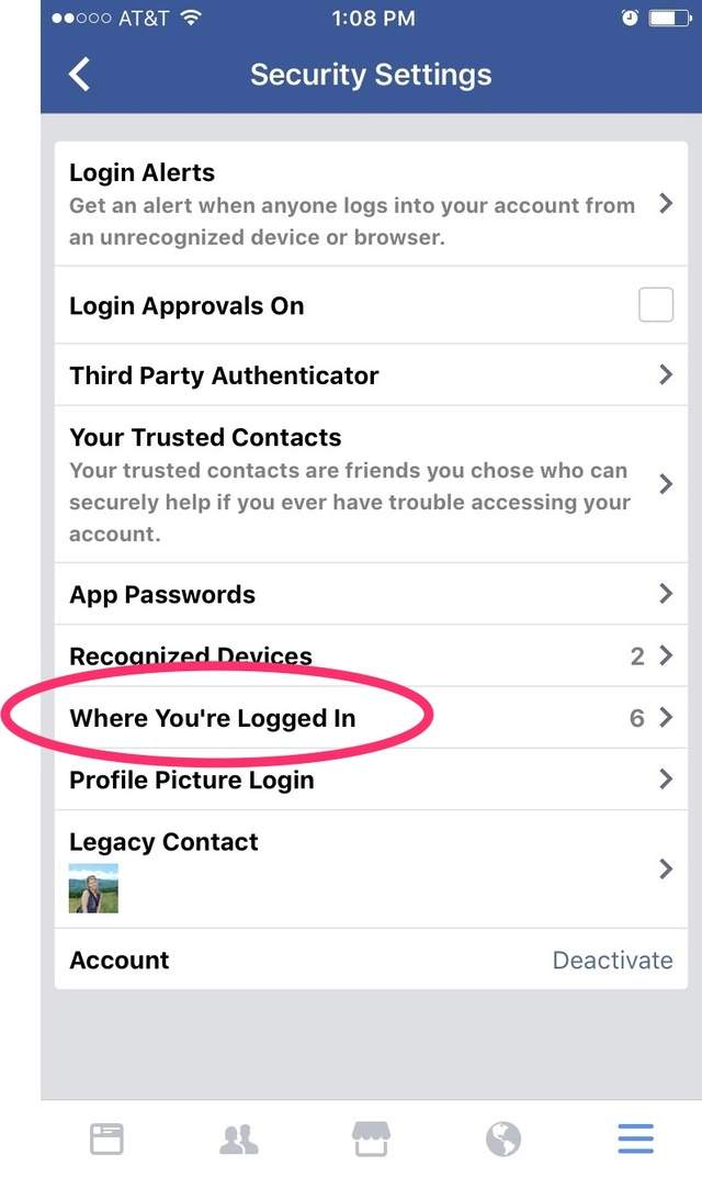See everywhere you're logged into Facebook and remotely log out.
