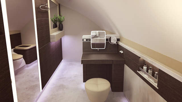 ...Two bathrooms. One of which features a sit-down vanity.
