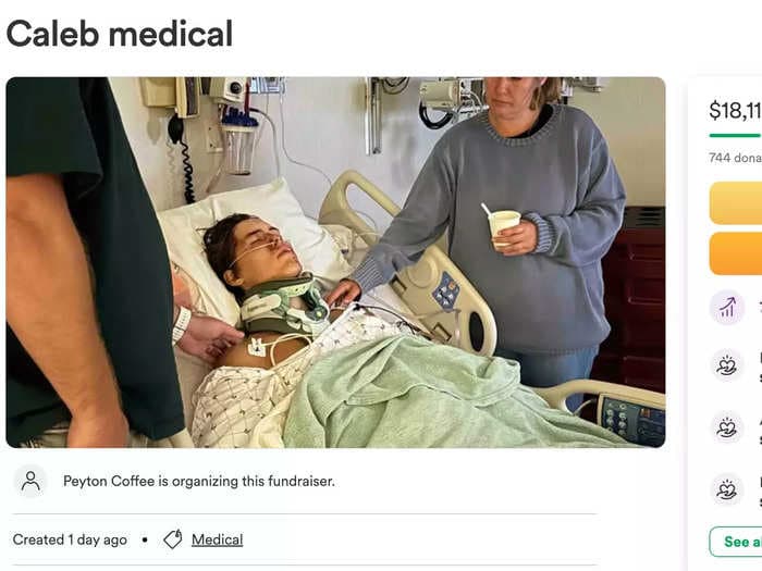 TikTok star Caleb Coffee fell off a cliff in Hawaii and broke multiple bones, his family said. His father said it's a 'miracle he's alive.'