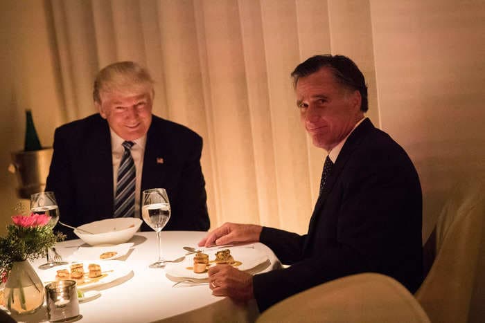 Mitt Romney explains his excruciatingly awkward expression from that viral 2016 photo of dinner with Trump