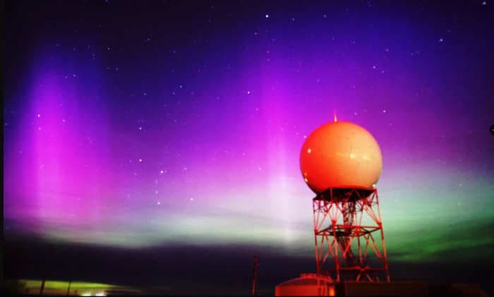 Photos show the Northern Lights appeared as far south as Texas on Sunday from a double eruption on the sun. Auroras could become more common as solar activity nears its peak.