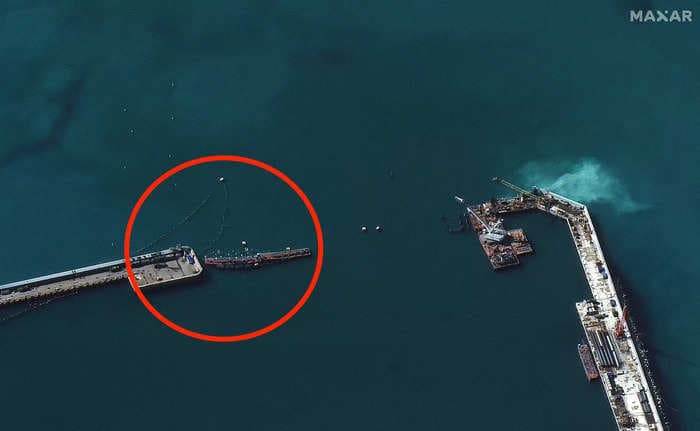 Satellite images capture how Russia is shielding its warships in port from threats like Ukraine's exploding drone boats