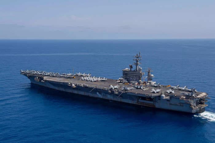 A US Navy aircraft carrier is rearmed and back in the Red Sea amid a Houthi missile crisis with no end in sight