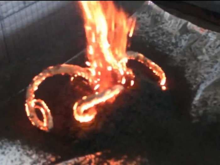 Creepy Chemical Reaction Looks Like A Volcano Giving Birth To An Octopus