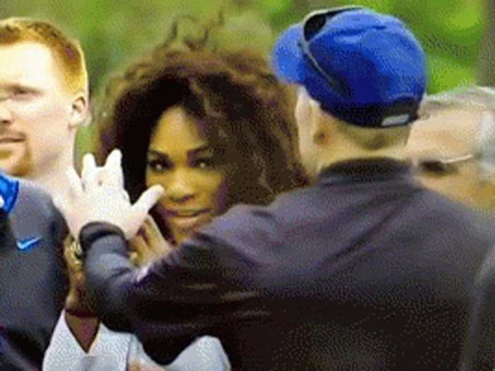 Serena Williams Got Denied By A Security Guard When She Tried To Take A Picture Of Tiger Woods Today