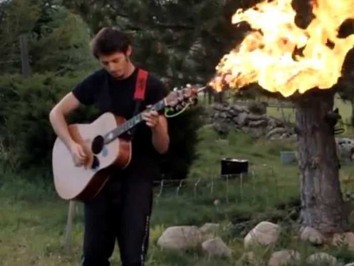 Hacker Turns His Guitar Into A Flamethrower