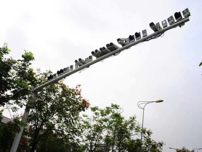 Crazy Photo Appears To Show 60 Security Cameras On One Intersection In China