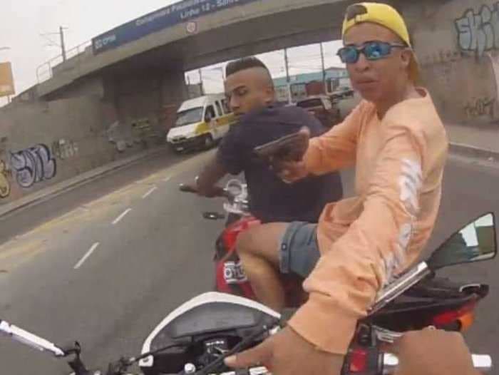 Motorcyclist Gets Hijacked At Gunpoint And Then Hijacker Is Shot In One Uncut Video
