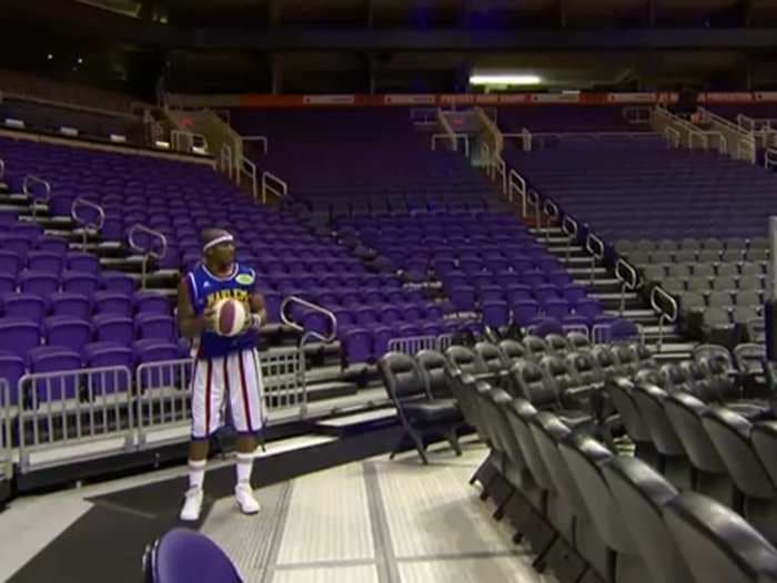 Harlem Globetrotter Breaks The World Record For The Longest Basketball Shot