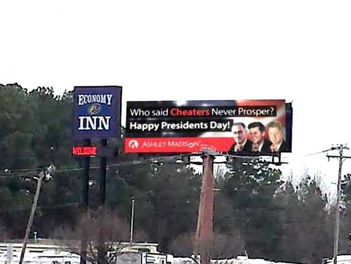 Extra-Marital Dating Site Ashley Madison 'Honors' Presidents' Day With This Ridiculous Billboard