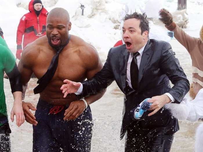 Jimmy Fallon Takes 'The Plunge' In Icy Chicago Waters For A Good Cause