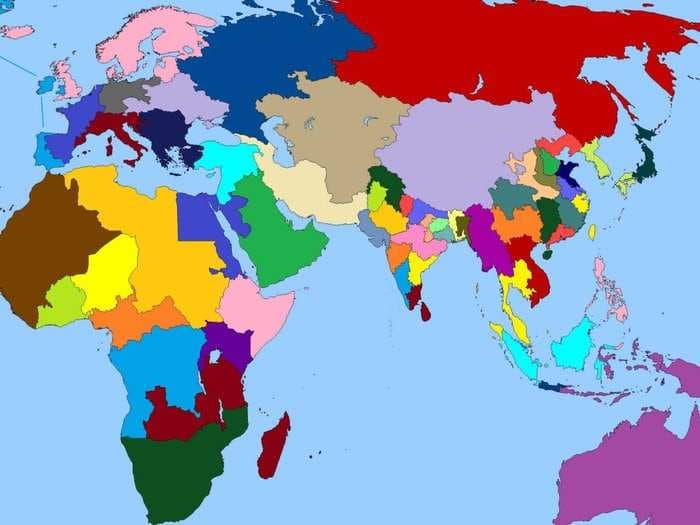 Here's What The World Would Look Like If It Were Divided Into Regions Of 100 Million People