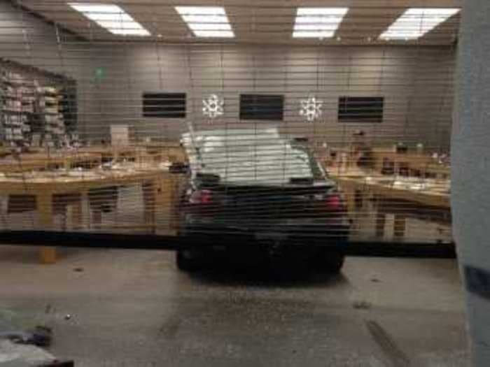 A Car Smashed Through The Window Of An Apple Store In Berkeley