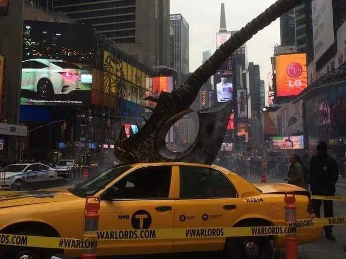 This Company Dropped A Massive Axe On A Yellow Cab To Celebrate Its Newest Game