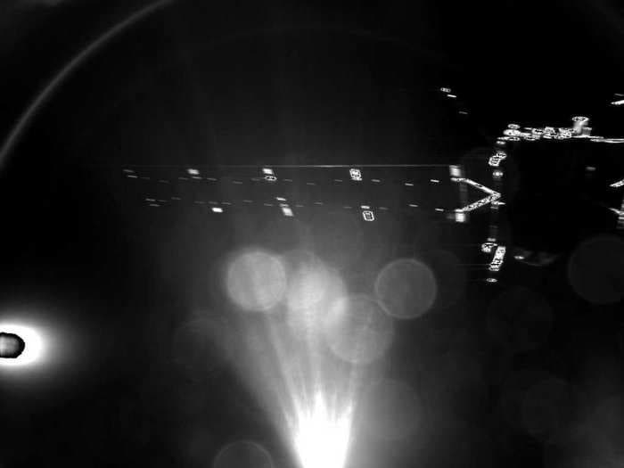 This Is The Very First Image From The Philae Lander Descending Toward A Comet