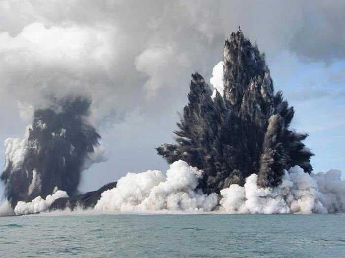 An Underwater Volcano Is Erupting Off A Tiny Island Turning The Sea Red And Delaying Flights