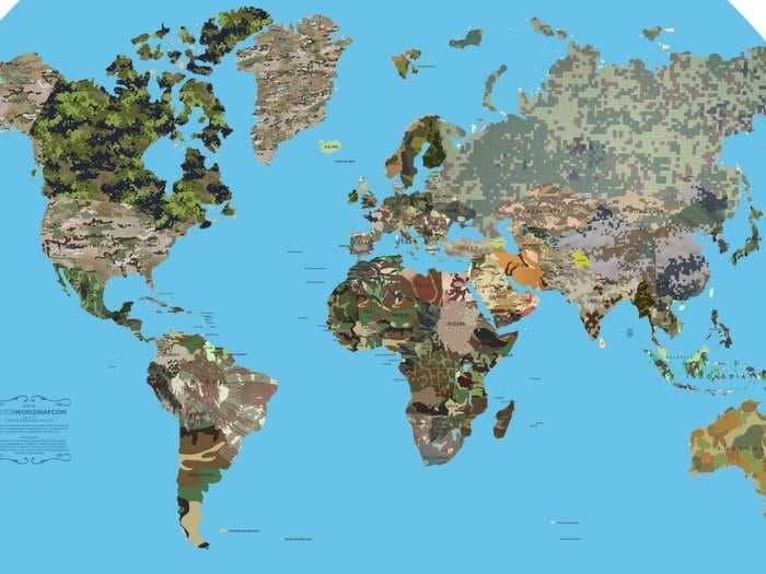 This World Map Shows Every Country By Its Military's Camouflage Patterns