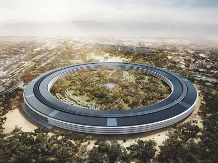 The best view yet of Apple's new 'Spaceship' campus that's beginning to take shape