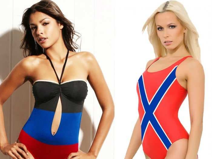 A Russian online retailer is selling Ukrainian separatist bikinis