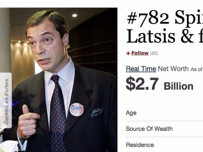 No! The Greek shipping tycoon Spiro Latsis is not Nigel Farage's long lost twin