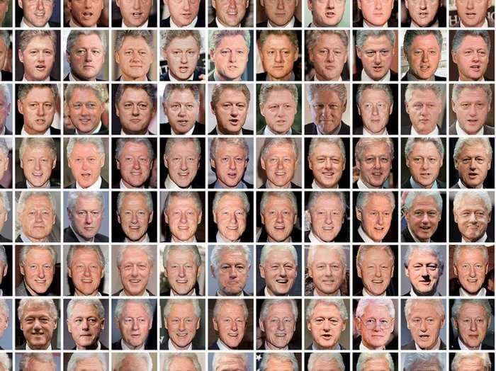 Stunning composite shows how Bill Clinton has changed over 20 years