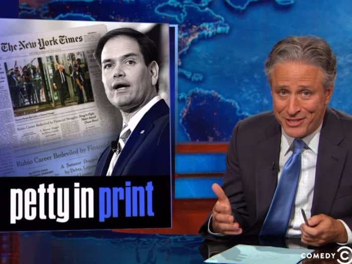 Jon Stewart shreds The New York Times for its Marco Rubio coverage