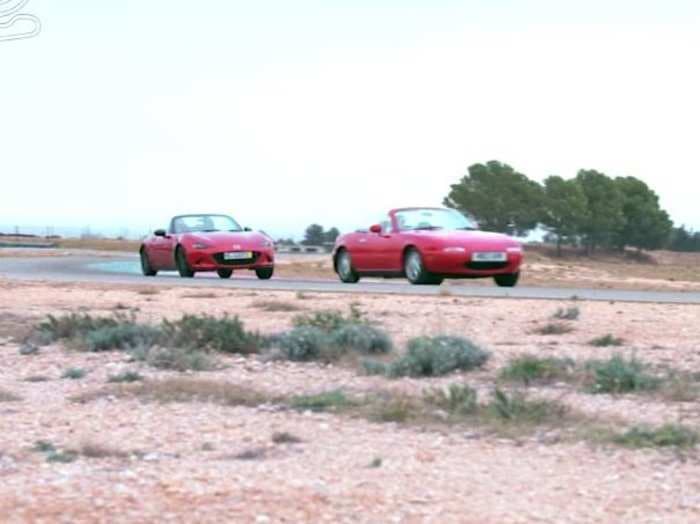 Watch the original Mazda Miata race the all-new Mazda Miata