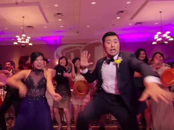 Here's how a couple turned their wedding reception into an epic surprise music video