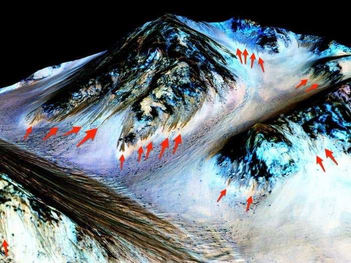 Jaw-dropping images give us a first glimpse of Mars' liquid water