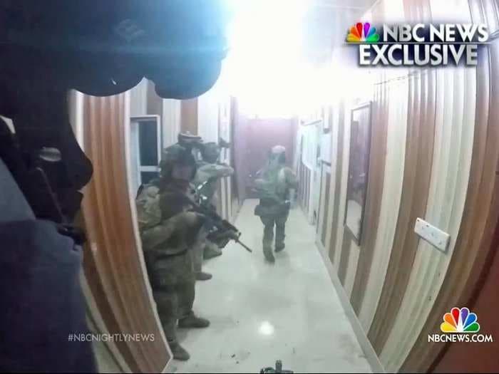 Video appears to show the joint US raid against ISIS in Iraq that killed an American soldier
