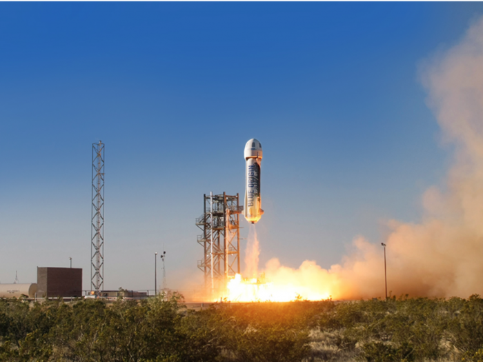 Jeff Bezos' private space company Blue Origin just released incredible footage of a reusable rocket landing