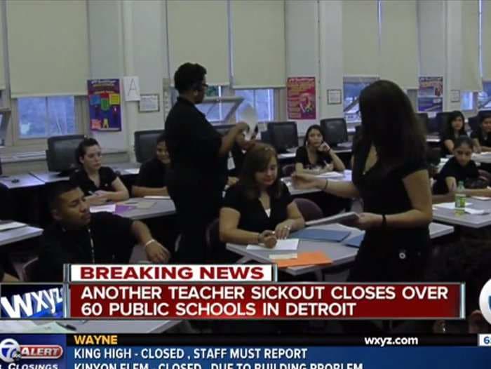 A major US city closed almost all of its schools Wednesday after teachers staged a massive 'sickout'