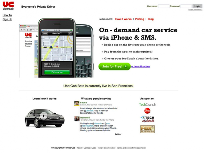 In 2010, Uber was a brand-new company - here's what its first website looked like