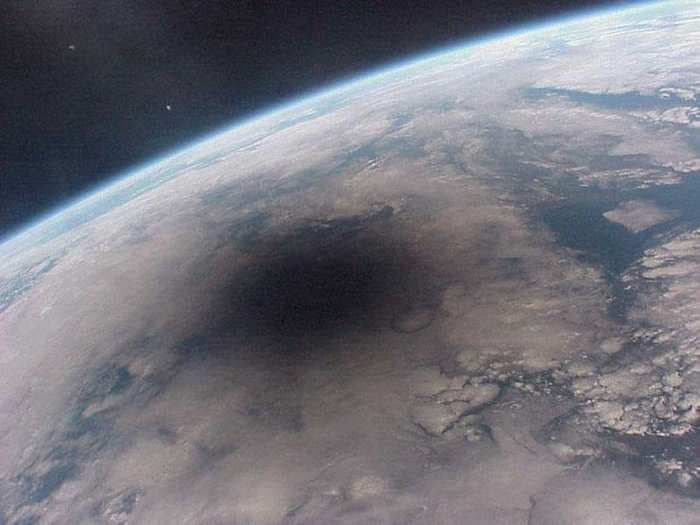Total solar eclipses look very eerie from space