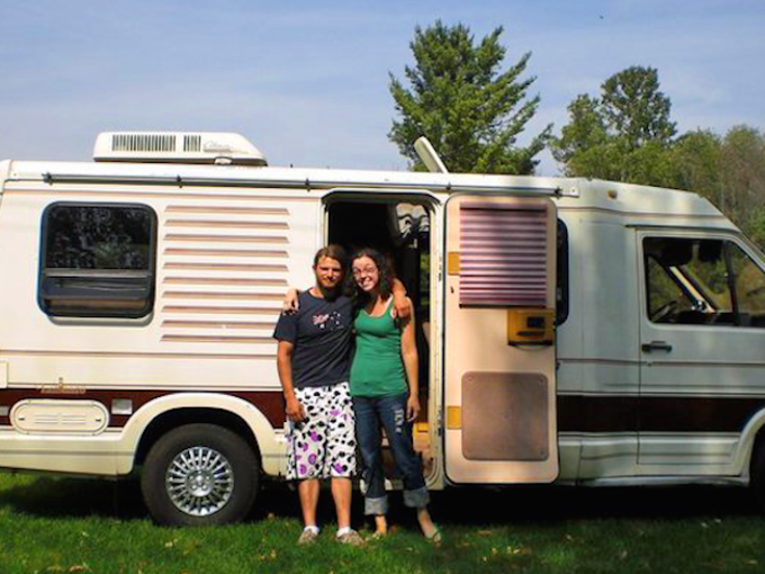 This couple lived in an RV in Google's parking lot for 2 years and saved 80% of their income