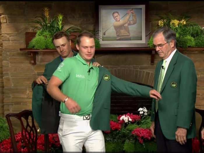 After blowing a huge lead at the Masters, Jordan Spieth had to awkwardly hand Danny Willett the green jacket