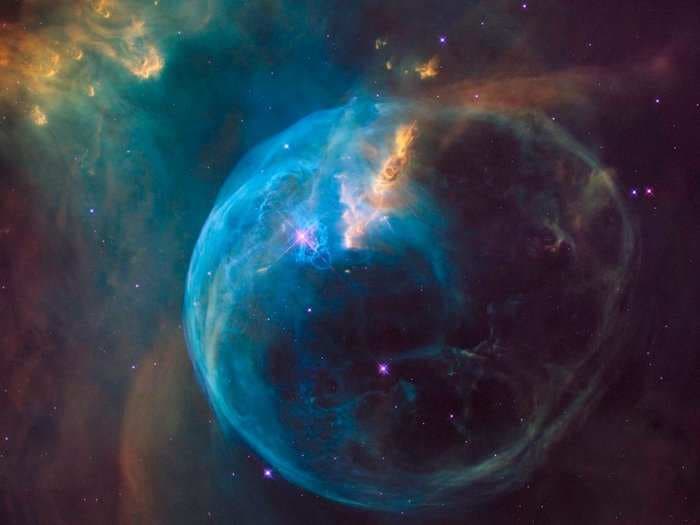 The Hubble Telescope took this amazing photo of a 'Bubble Nebula' for its 26th birthday