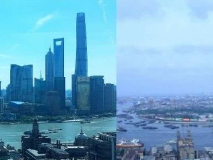 These two pictures of Shanghai's skyline today and 30 years ago say a lot about the global economy
