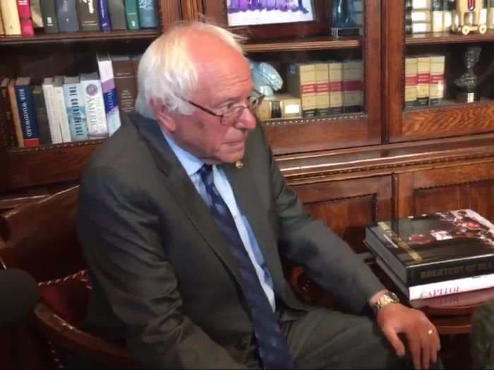 Watch Bernie Sanders' painfully awkward reaction when asked about Obama endorsing Hillary Clinton