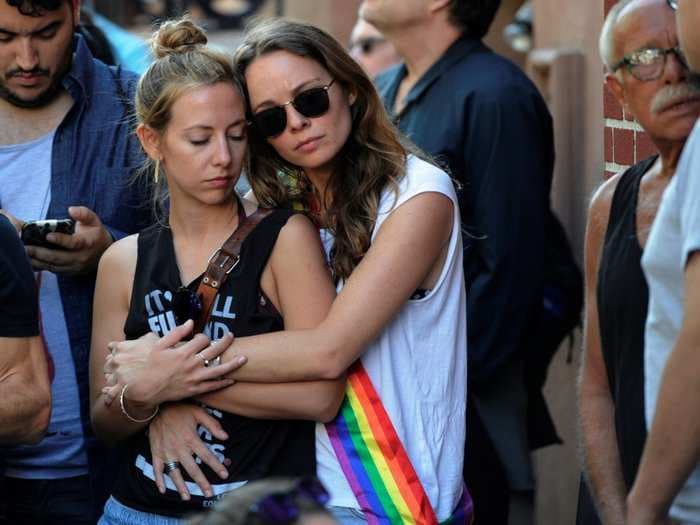 In photos: Hundreds mourn the Orlando shooting at New York's historic Stonewall Inn
