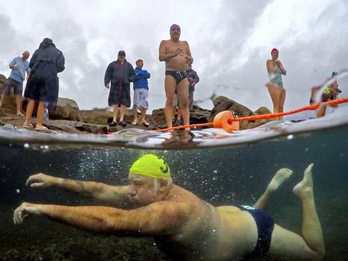 Meet the Australian swimmers who brave frigid winter temperatures to dive into the ocean