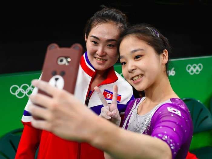 The most iconic photo from the Olympics is a picture of North and South Korean gymnasts posing together