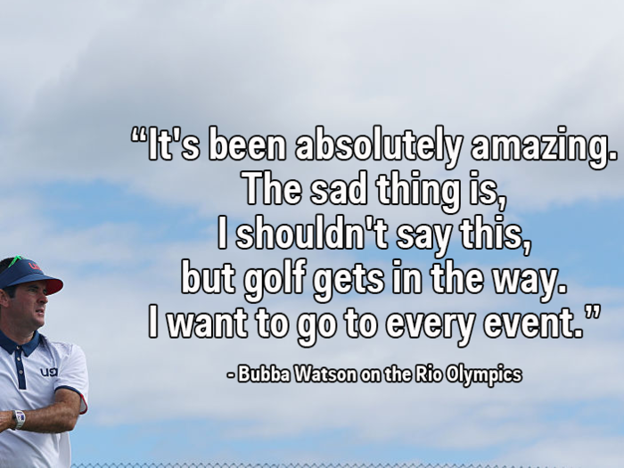 Bubba Watson loves the Olympics so much that he says 'golf gets in the way'
