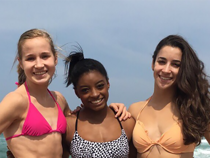 Simone Biles proves she has better abs than you with a picture at a Rio beach